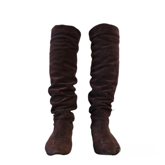 Vtg Tall Slouch Boots Genuine Suede EUC Size 7-7.5 - Picture 4 of 9